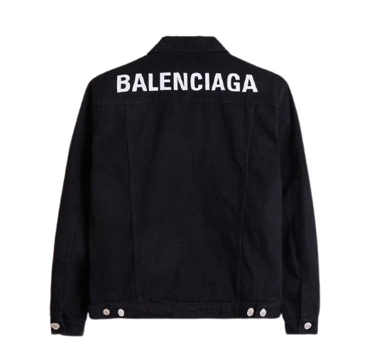 Balenciaga Back Logo Denim Jacket Black