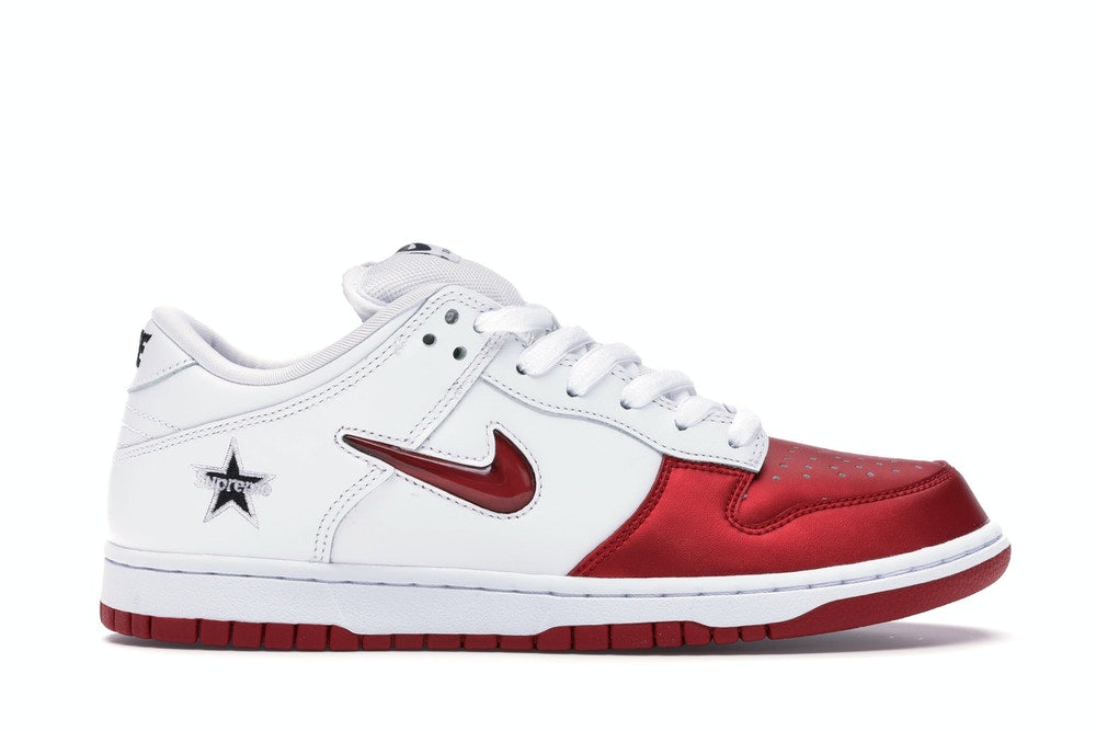 Supreme x Nike Dunk SB Low White Red