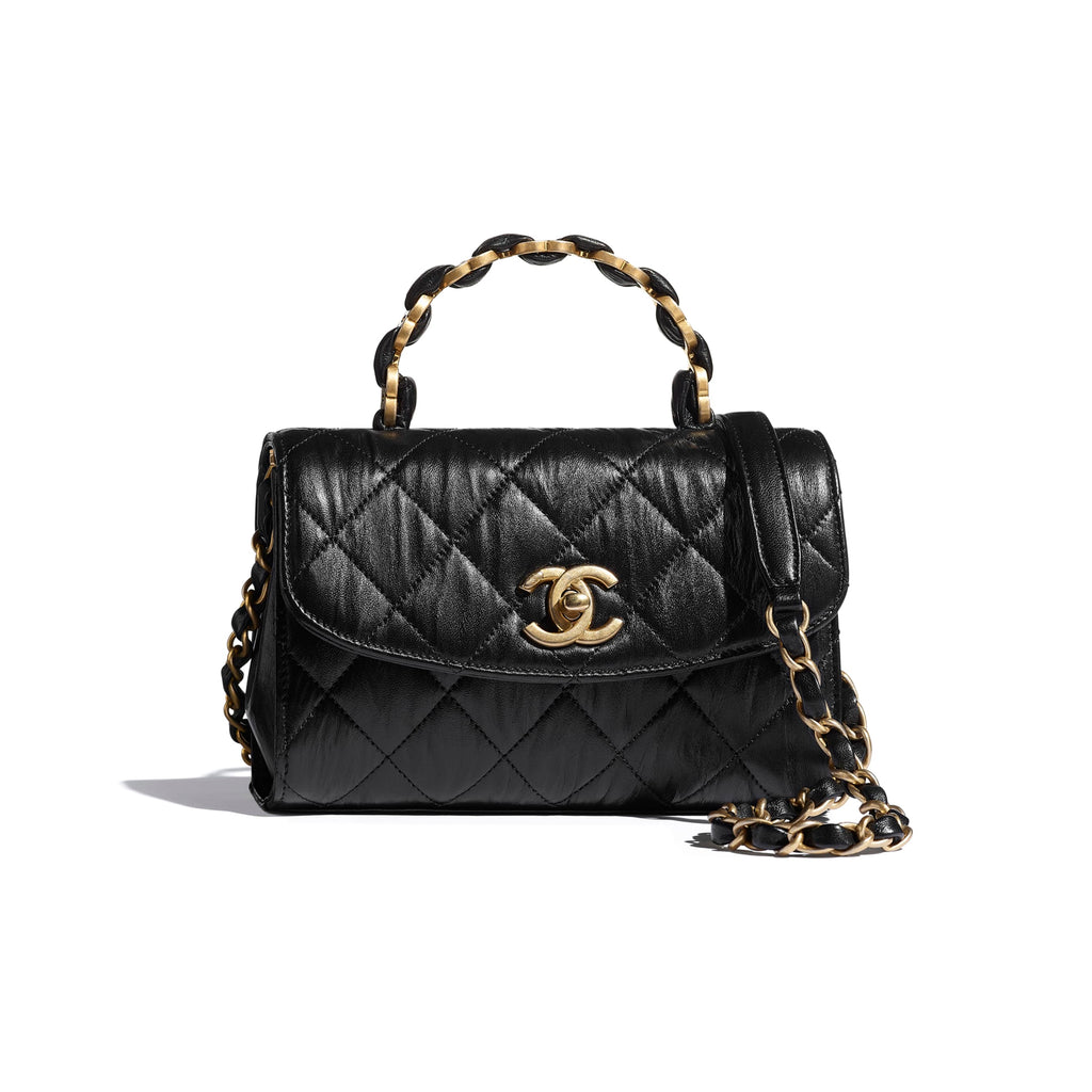 Chanel Mini Flap Bag With Top Handle Black