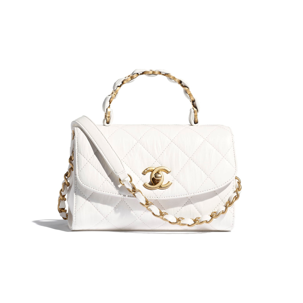 Chanel Mini Flap Bag With Top Handle White